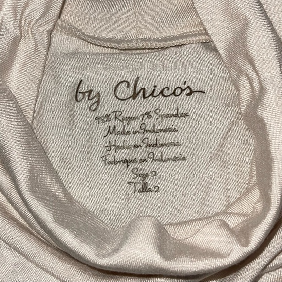 Chicoโs Felicia Mock Turtleneck Sz 2 Large cream bone Fall classic wardrobe - Picture 4 of 9
